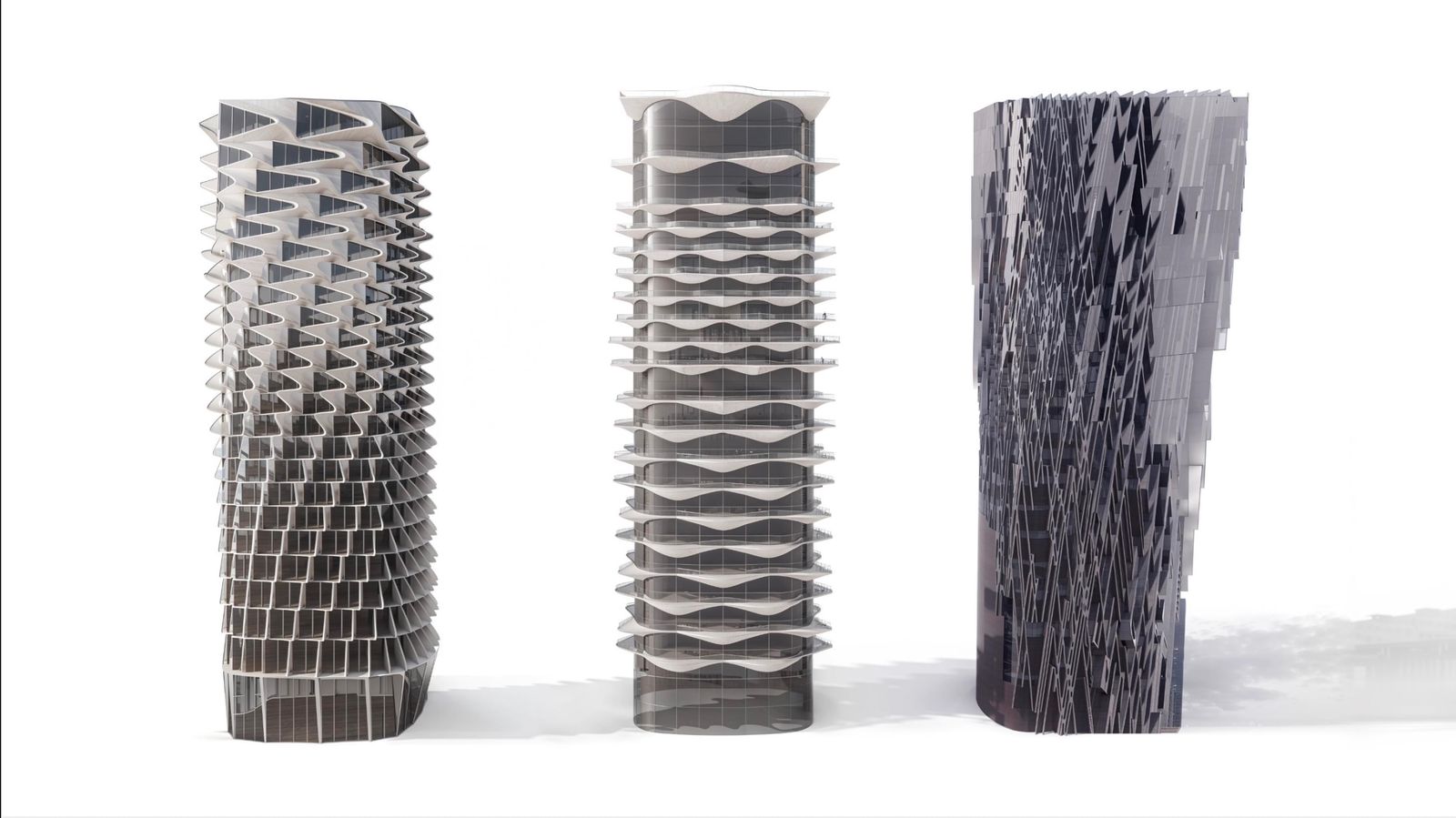 Variationen über das Thema Fassade. Der Rechner berechnet 100 Möglichkeiten  und mehr.