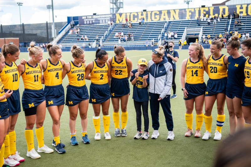 No. 7-ranked Michigan field hockey team produced its greatest goal output in 45 years in its home opener, rolling to a 13-0 rout against Bellarmine