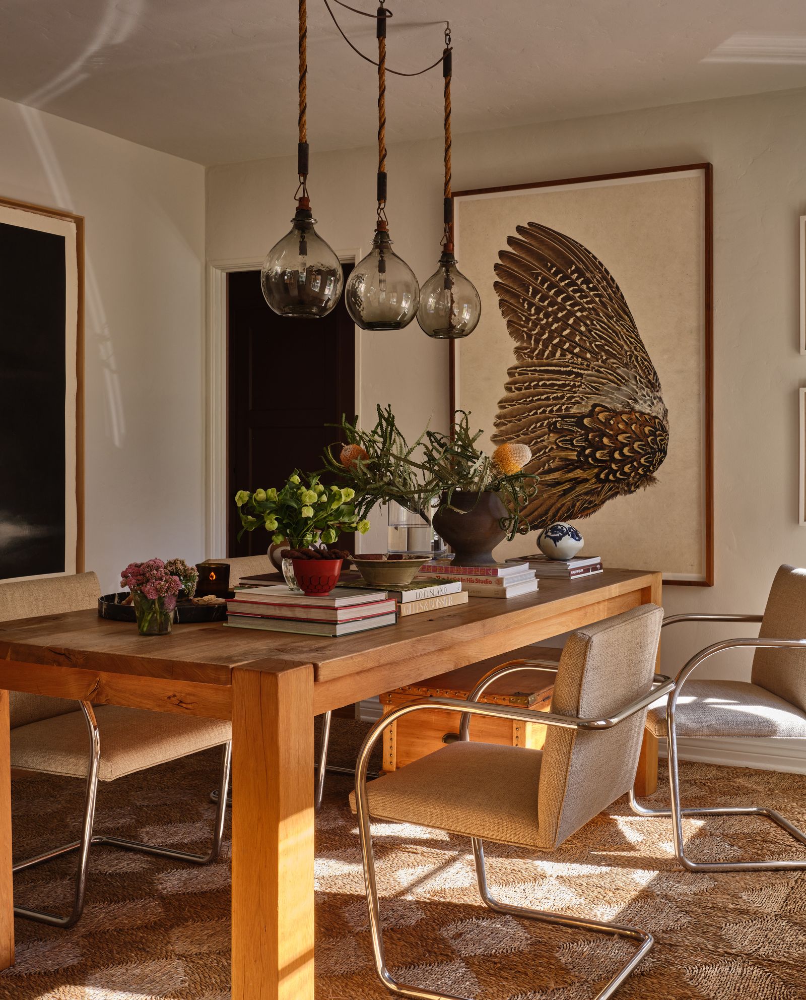 Jennifer Miller Zuhause in L.A. Esszimmer mit Holztisch