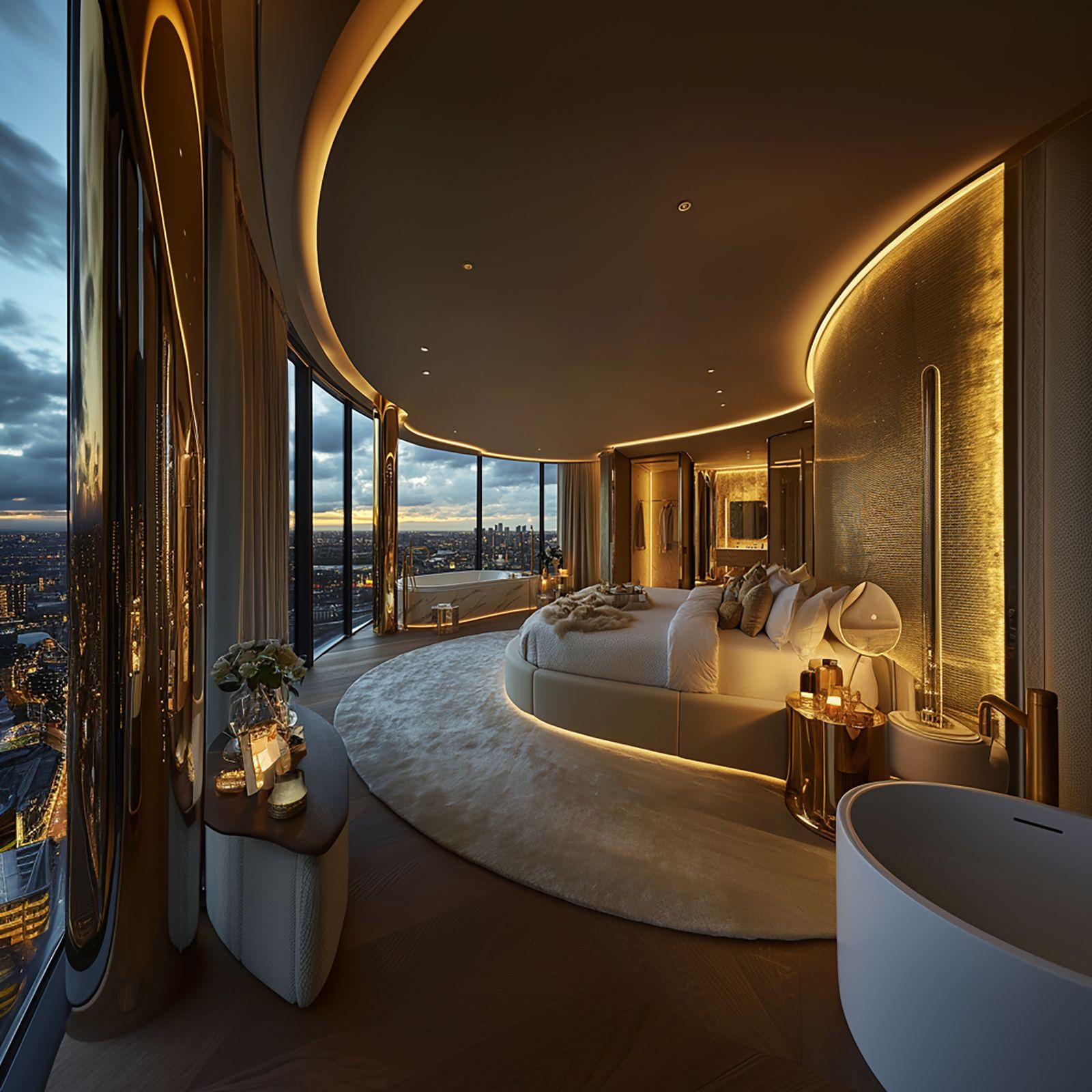 Rendering Schlafzimmer Penthouse Burj Khalifa Sky Palace