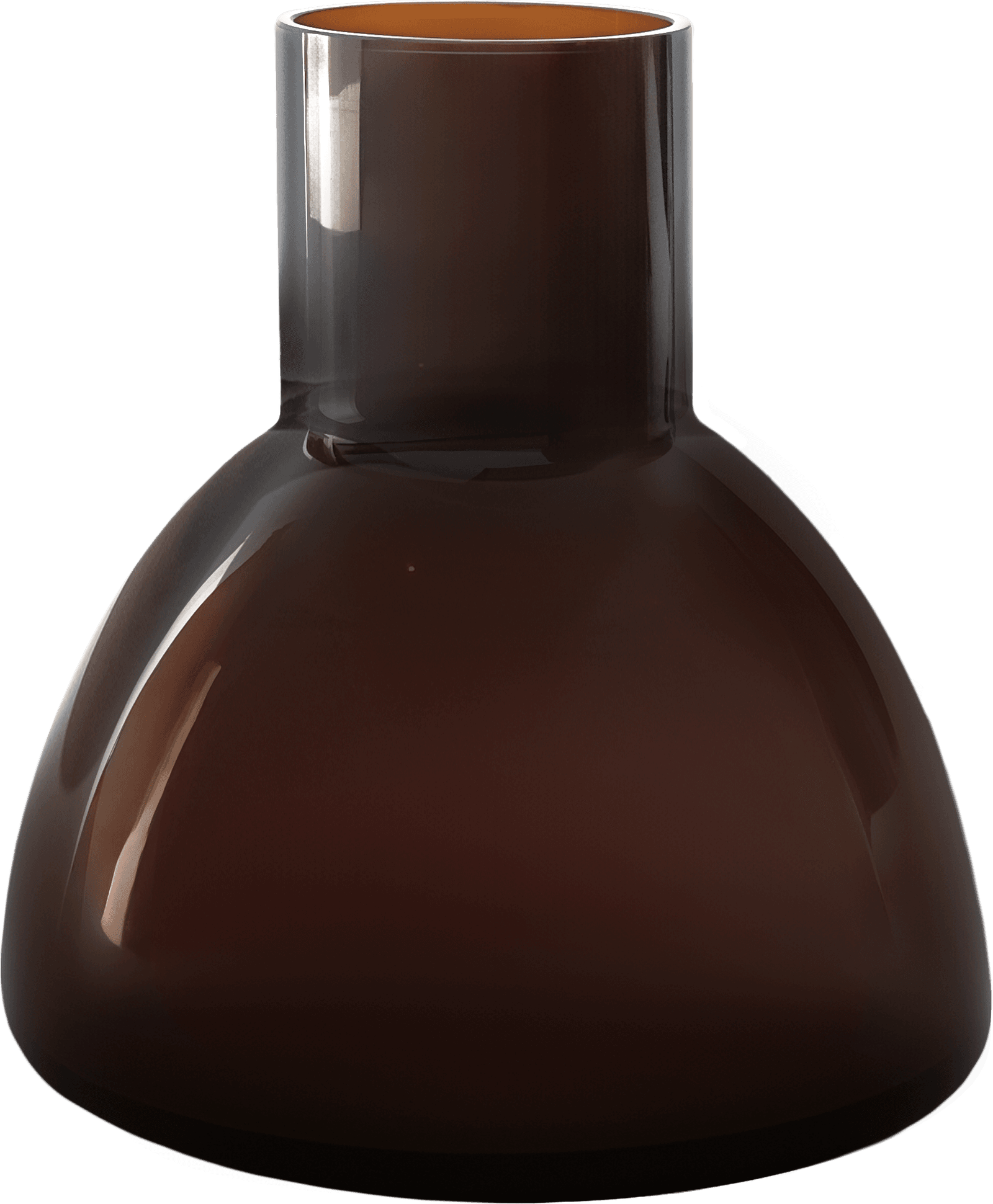 Glasvase „Splash“ in Schokobraun von Ursula Futura 185 Euro.